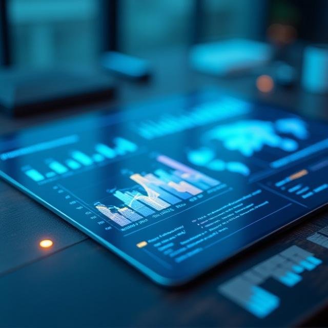 Complex data visualization and market growth charts